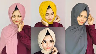 My everyday hijab styles  easy hijab tutorials [upl. by Leonteen746]