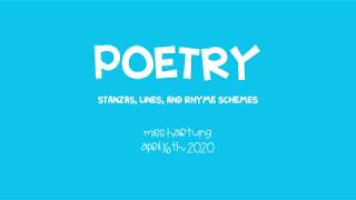 Stanzas Lines and Rhyme Schemes [upl. by Edholm]