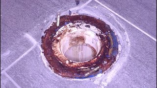 PVC Toilet Flange Removal  How to Remove Glued in Flange [upl. by Crain38]