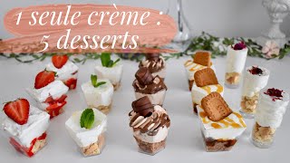 5 Verrines en 15 MIN AVEC 1 SEULE CRÈME 👌🏻Recette Facile et Rapide  Nutella Fraise Citron [upl. by Livingston]