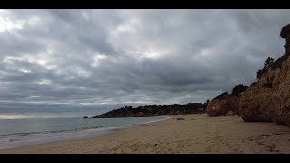 Portugal Algarve walk down to Praia de Santa Eulalia in low season [upl. by Nongim]