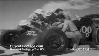 HD Stock Footage Speed Records Set at Bonneville Salt Flats 1953 Newsreel [upl. by Isleen393]