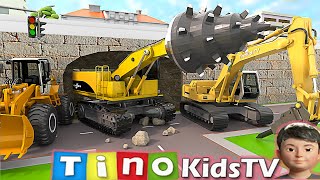 Road Header Excavator amp Driller Trucks for Kids  Road Tunnel Construction [upl. by Dnalrah]