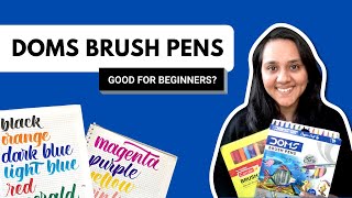 Review Doms Brush Pens  Calligraphy amp Watercolour Blending  For Beginners [upl. by Sisxela]