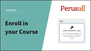 How to Enroll in your Perusall Course  Students [upl. by Scrope]