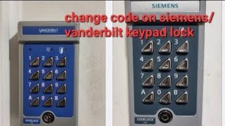 How to change the code of Vanderbilt codelock V42  Siemens Codelock K42 keypad [upl. by Enrol]