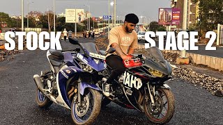 STOCK YZF R3🔥 VS STAGE 2 TUNED YZF R3🔥 DOUBLE TROUBLE🔥 [upl. by Sitoeht394]