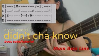 Didnt Cha Know by Erykah Badu Bass Tutorial amp Tabs [upl. by Gavan]