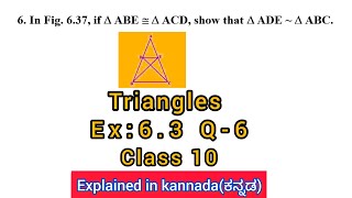 in fig 637 if triangle abe  in fig 637 if triangle abe congruent to triangle acd show that [upl. by Alicsirp]