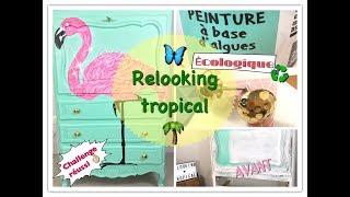 ➥Relooking tropical Jai réussi mon CHALLENGE😀🌴➻peinture à base d’algue 😲♻️écologique [upl. by Lucian]