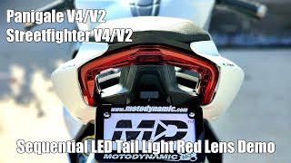 Ducati Panigale V4 V2 Streetfighter V4 V2 Sequential Integrated LED Tail Lights by Motodynamic [upl. by Iatnahs]