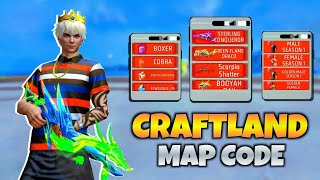 Craftland New Map Code In Free fire  Rare Bundles Evo Gun and Fist Skin Map Code [upl. by Tserrof]