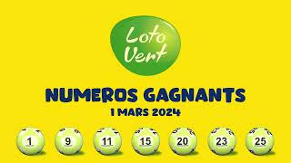 169e Tirage du Lotovert  vendredi 1 mars 2024 [upl. by Oiramrej]