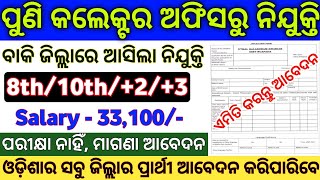 Odisha Collector Office Recruitment 2024  Odisha Govt Collector Office Jobs  Govt Jobs in Odisha [upl. by Ytisahc]