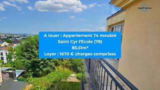 Appartement T4 meublé à louer  Saint Cyr lécole [upl. by Orecul]