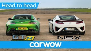 Honda Acura NSX vs MercedesAMG GT R – DRAG RACE ROLLING RACE amp BRAKE TEST  HeadtoHead [upl. by Sitelc]