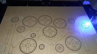 CNC 3018 Pro  Laser 5500mW  Make Gear Layout [upl. by Suoilenroc798]