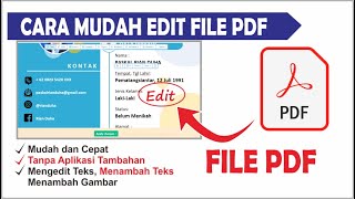 Cara Mengedit File PDF Dengan Mudah Tanpa Aplikasi Tambahan  Menghapus Teks dan Menambah Teks [upl. by Stinson]