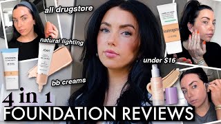 4 in 1 DRUGSTORE FOUNDATION REVIEWS 👍🏻 👎🏻 bb creams under 16 what to skip… [upl. by Lindie]