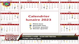 Calendrier lunaire  quand sont prévues pleines Lunes en 2023 [upl. by Anauqaj]