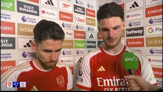 Declan Rice amp Jorginho Post Match Interview Arsenal 31 Liverpool [upl. by Iorgo]