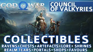 God of War  Council of Valkyries All Collectible Locations Ravens Chests Artefacts Shrines [upl. by Cally]