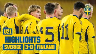 Highlights U21  Sverige – Finland 30  Vinst i EMkvalgenrepet [upl. by Ariajay]