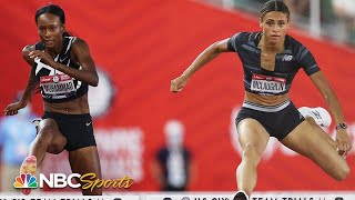 5190 Sydney McLaughlin vs Dalilah Muhammad epic results in ANOTHER world record  NBC Sports [upl. by Cadmar]