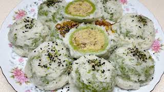 Xôi Cúc Bánh Khúc Mặn Lá Kỷ Tử Làm Từ Nếp Ngâm Xay  Savoury Stuffed Glutinous Rice Balls [upl. by Chubb537]