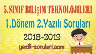 5Sınıf Bilişim Teknolojileri 1Dönem 2Yazılı Soruları 20182019 [upl. by Bozuwa255]