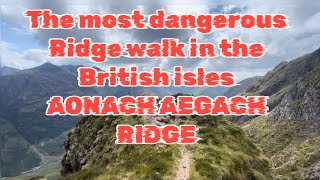 Most dangerous ridge walk Aonach Eagach [upl. by Lalise]