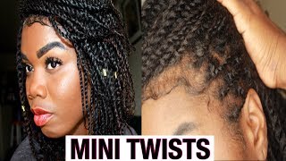 best protective style on natural hairmini twists on blown out hair [upl. by Heyward]