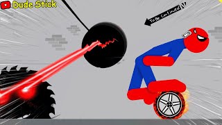 8 Min Best Falls  Stickman Dismounting Funny Moments  Dude Stick [upl. by Llyrat707]