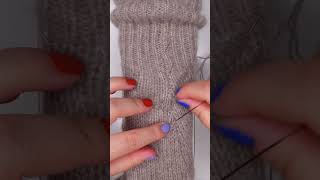 Invisible mending repairing a hole in a twocolored cashmere sweater [upl. by Nnaid225]