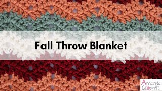 Fall Throw Blanket  Crochet Easy Blanket Pattern  Ripple Blanket [upl. by Christoper]