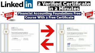 LinkedIn 2 Free Certificate in 2 Min  Financial Accounting Foundations Free Course Certificate [upl. by Yrekcaz]