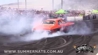 KRANKY skids the Liqui Moly Burnout Finals at Summernats 27 [upl. by Kielty]