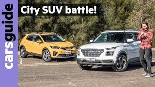 Kia Stonic v Hyundai Venue 2024 comparison review The best new city SUV for buyers on a budget is [upl. by Vivyan]