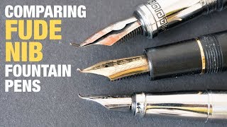 Comparison of Fude nib fountain pens for drawing [upl. by Valdas]