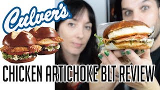 Culver’s New Spinach Artichoke Chicken BLT Sandwich REVIEW [upl. by Shermie]