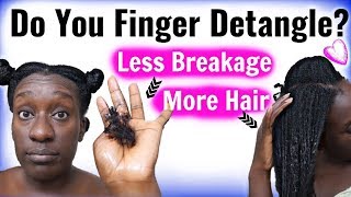 Natural Hair Routine  How To Finger Detangle Knotted 4c Hair [upl. by Ardnos]