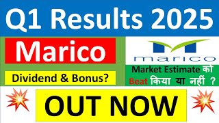 MARICO Q1 results 2025  MARICO results today  MARICO Share News  MARICO Share latest news [upl. by Woody]