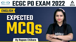 ECGC PO EXAM 2022 ENGLISH EXPECTED MCQS BY RUPAM [upl. by Alfie265]