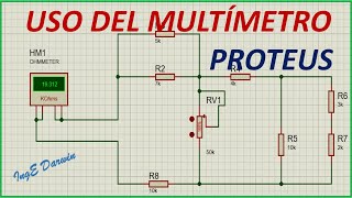 Proteus  Uso del Óhmetro Amperímetro Voltímetro Vatímetro [upl. by Iphlgenia865]