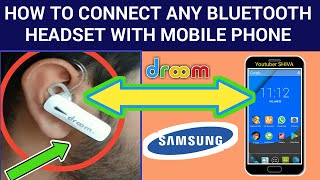 How to ConnectPair Droom Bluetooth Headset with Mobile Phone Hindi [upl. by Brooks]