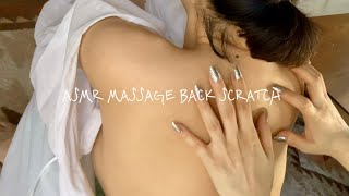 ASMR back scratch  massage  silver nails no talking [upl. by Hernando]