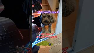 スターウォーズ エフェクトやってみた！STAR WARS style AI starwars darthvader lucky 犬 dog funny kawaii [upl. by Ademla]