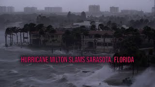 Hurricane Milton Extreme Surge Wind Slams Sarasota FL [upl. by Aivatnohs989]