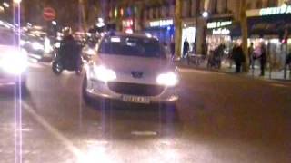 Paris Police Unmarked Peugeot 407 Responding Code 3 [upl. by Quintus]