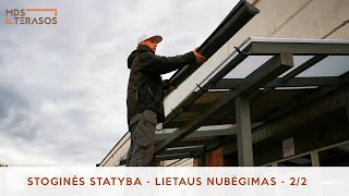 MDS Terasos stoginės stogo dangos įrengimas 22  Vandens nubėgimo sistemos montavimas [upl. by Nnyleuqaj]